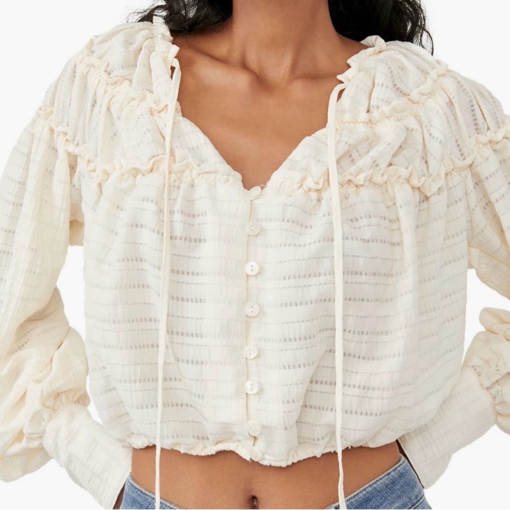 Free People Hailey Crop Blouse